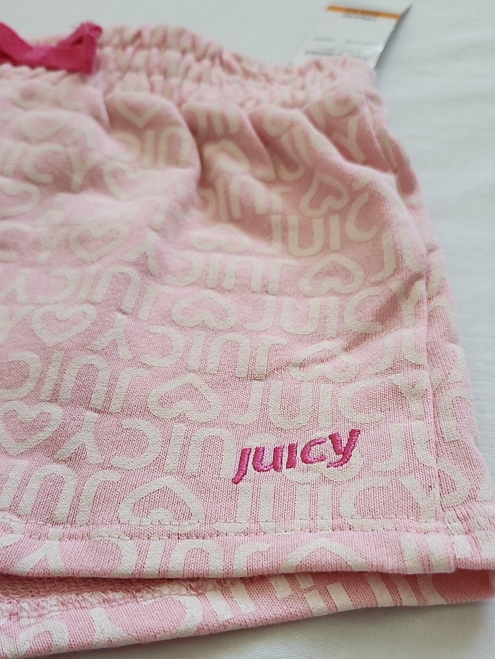 NWT Juicy Couture Kids Girl Pink Logo Flutter Sleeve Top & Shorts Set 6X - Picture 11 of 14